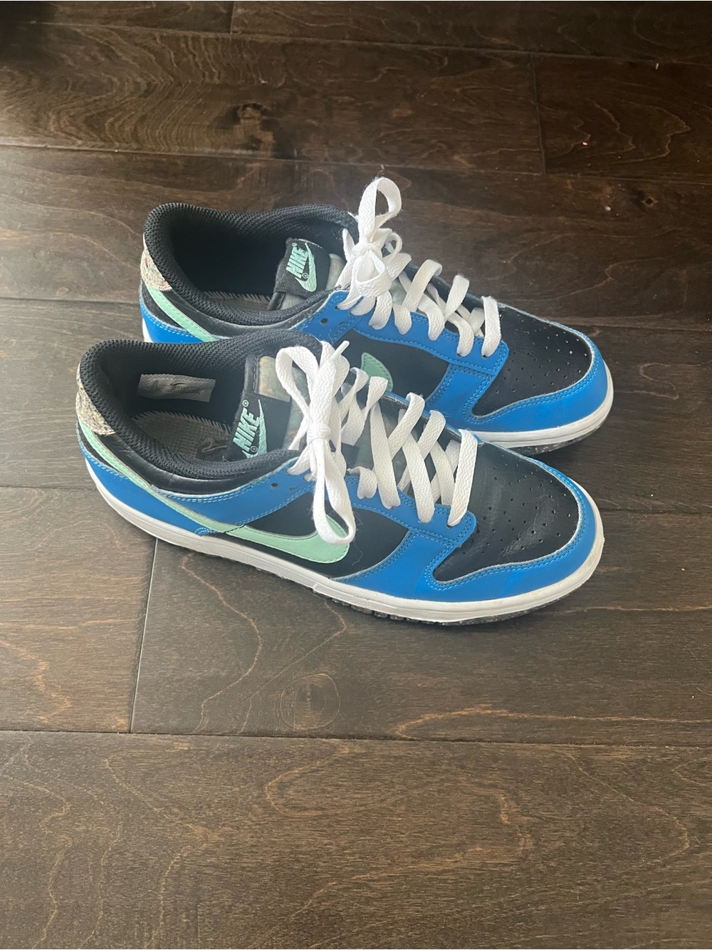 Nike Kids  Low-Top Skate Shoes - Black/Blue/Teal